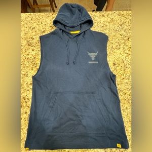 Under Armour Project Rock Sleeveless Hoodie Loose MD Navy Blue